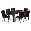 Pemberly Row 7-Piece Wood Dining Set in Jacobean Brown and Black