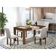 Pemberly Row 5-Piece Wooden Dining Set in Gray and Antique Walnut Finish