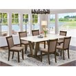 Pemberly Row 7-Piece Acacia Wood Dining Set in Coffee/Jacobean Finish