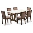 Pemberly Row 7-Piece Acacia Wood Dining Set in Coffee/Jacobean Finish