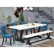 Pemberly Row 6-Piece Wood Dining Set in White & Black Finish