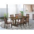 Pemberly Row 7-Piece Acacia Wood Dining Set in Coffee and Jacobean