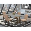 Pemberly Row 5-Piece Rectangular Dining Table Set in Cement Finish