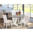 Pemberly Row 5-Piece Acacia Wood Dining Set in Cement and Cream