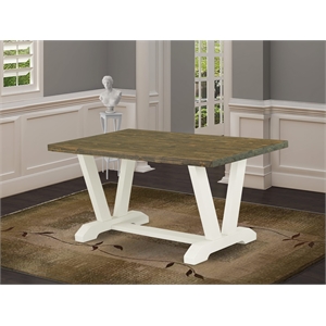 Pemberly Row Rectangular Rubber Wood Dining Table in Jacobean Finish