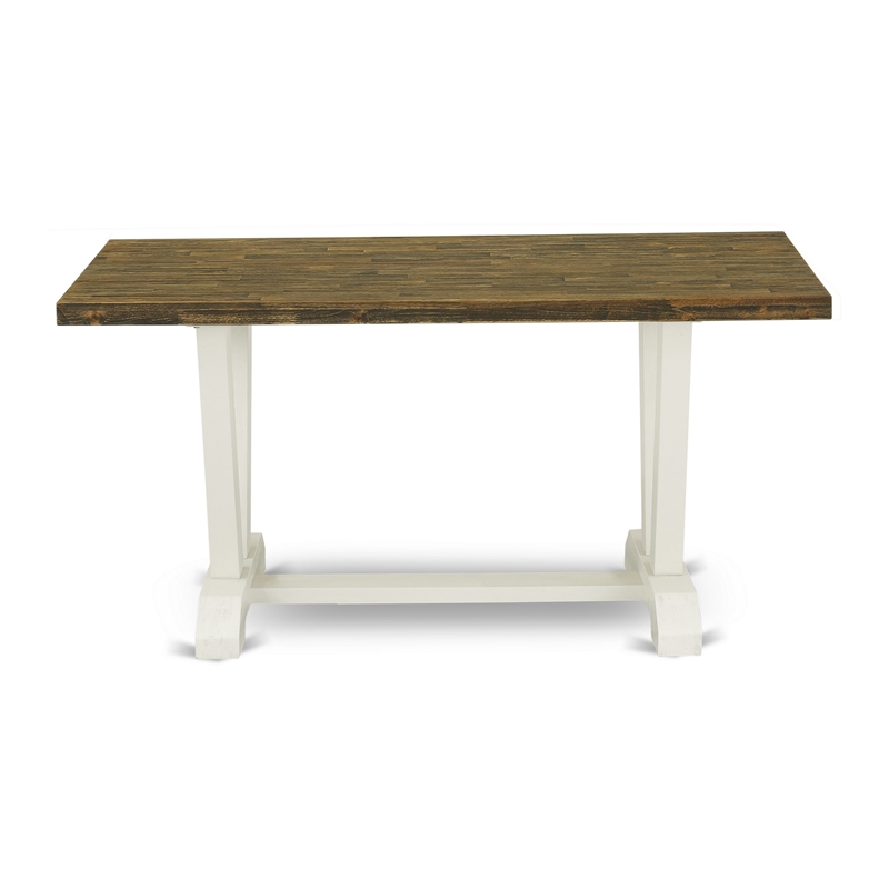 Pemberly Row Rectangular Rubber Wood Dining Table in Jacobean Finish
