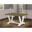 Pemberly Row Rectangular Rubber Wood Dining Table in Jacobean Finish