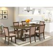 Pemberly Row 7-Piece Acacia Wood Dining Set in Dark Khaki Gray