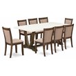 Pemberly Row 9-Piece Acacia Wood Dining Set in Jacobean/Khaki Gray