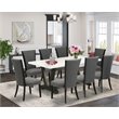 Pemberly Row 9-Piece Wood Dining Set in Dark Gray/Black/White