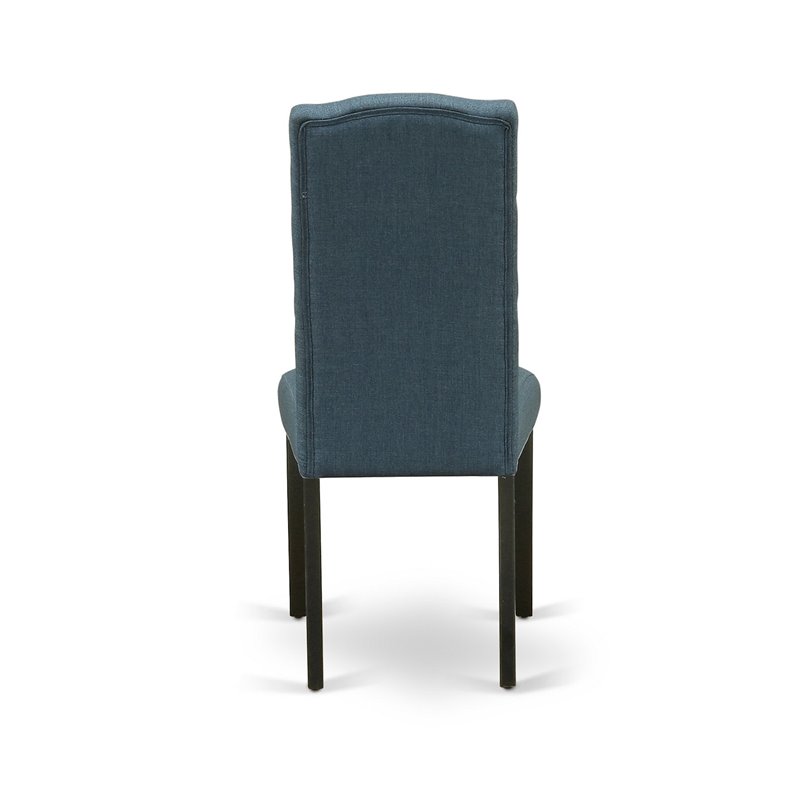 Pemberly Row 6-Piece Wood Dining Set with Bench in Blue and Black