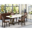 Pemberly Row 5-Piece Rubberwood Dining Set in Jacobean/Dark Khaki Gray