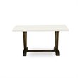 Pemberly Row 6-Piece Rubberwood Dining Set in Khaki Gray/Jacobean/White