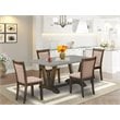 Pemberly Row 5-Piece Rubberwood Dining Set in Cement and Jacobean