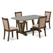 Pemberly Row 5-Piece Rubberwood Dining Set in Cement and Jacobean