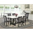 Pemberly Row 7-Piece Rubberwood Dining Set in White/Black/Dark Gray