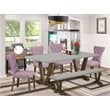 Pemberly Row 6-Piece Wood Dining Set in Dahlia Purple Finish