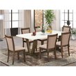 Pemberly Row 7-Piece Rubber Wood Dining Set in Khaki Gray and Jacobean