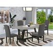 Pemberly Row 5-Piece Traditional Wood Dining Set in Black and Dark Shitake
