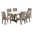 Pemberly Row 7-Piece Wood Dining Table Set in Dark Khaki Brown