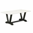Pemberly Row 7-Piece Wood Dining Set in Linen White and Black