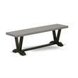 Pemberly Row 6-Piece Wood Dining Set in Black Light Sable and Cement