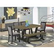 Pemberly Row 6-Piece Wood Dining Set in Jacobean Dark Gray and Black