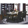 Pemberly Row 7-Piece Wood Dining Room Set in Cement and Black Finish