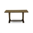 Pemberly Row 6-Piece Modern Dining Set in Jacobean and Dark Khaki Gray
