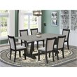 Pemberly Row 7-Piece Acacia Wood Dining Set in Shitake Gray and Cement