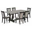 Pemberly Row 7-Piece Acacia Wood Dining Set in Shitake Gray and Cement
