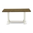 Pemberly Row 6-Piece Wood Dining Set in Jacobean White and Cream