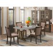 Pemberly Row 5-Piece Wood and Fabric Dining Set in Coffee/Cement