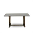 Pemberly Row 5-Piece Wood and Fabric Dining Set in Coffee/Cement