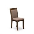 Pemberly Row 5-Piece Wood and Fabric Dining Set in Coffee/Cement