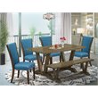 Pemberly Row 6-Piece Wood Dining Table Set in Black and Brown Finish