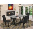 Pemberly Row 5-Piece Wooden Dining Set with Upholstered Seats in Black
