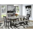 Pemberly Row 6-Piece Wood Dining Set with Bench in Cement and Dark Gray