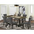Pemberly Row 7-Piece Dining Set with Linen Seat in Gray and Espresso