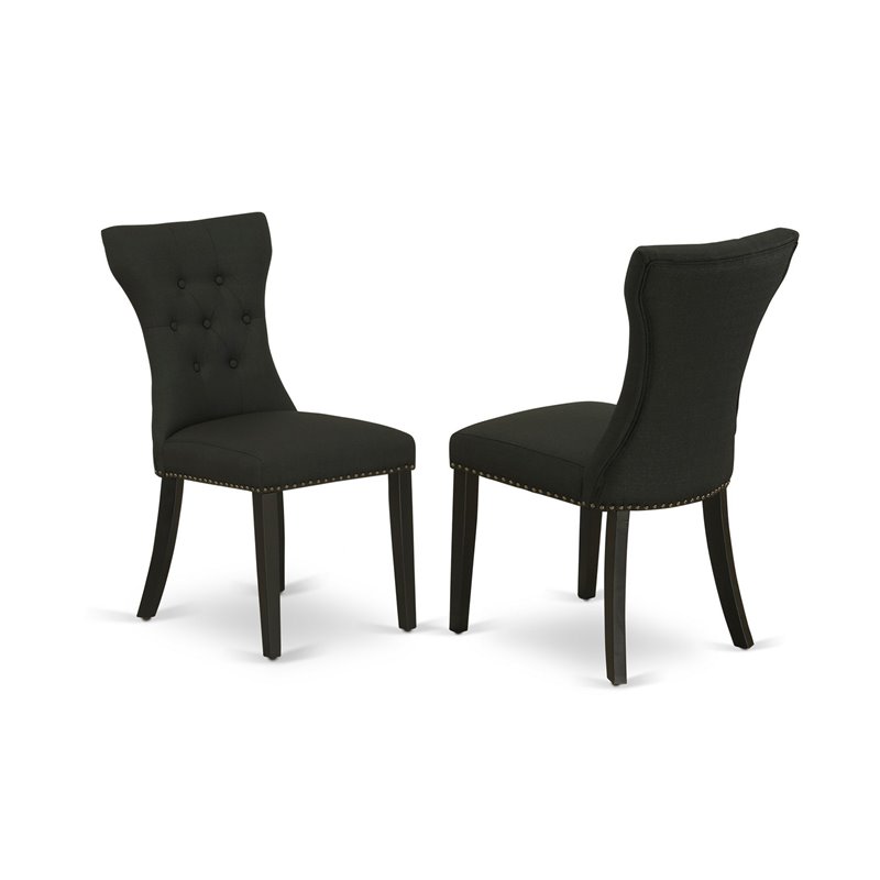 Pemberly Row 6-Piece Rubber Wood Dining Set in Black and Cement