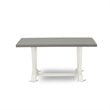 Pemberly Row 6-Piece Acacia Wood Dining Set in Linen White & Cement Finish