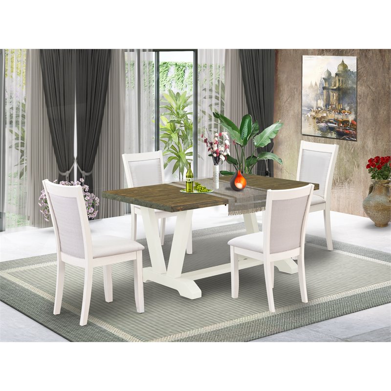 Pemberly Row 5-Piece Dining Set in Distressed Jacobean Finish