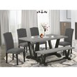 Pemberly Row 6-Piece Wood Dining Set in Gotham Gray and Cement Finish