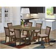 Pemberly Row 7-Piece Acacia Wood Dining Set in Jacobean and Coffee Finish