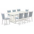 Pemberly Row 9-Piece Rubberwood Dining Set in Baby Blue and White