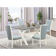 Pemberly Row 5-Piece Wood Dining Set with Upholstered Seats in White