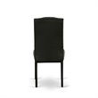 Pemberly Row 6-Piece Wood Dining Set in Cement with Black Upholstery