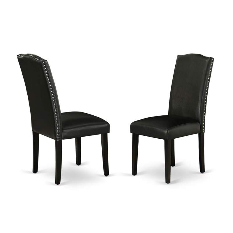 Pemberly Row 6-Piece Wood Dining Set in Cement with Black Upholstery