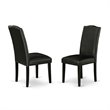Pemberly Row 6-Piece Wood Dining Set in Cement with Black Upholstery