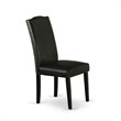Pemberly Row 6-Piece Wood Dining Set in Cement with Black Upholstery